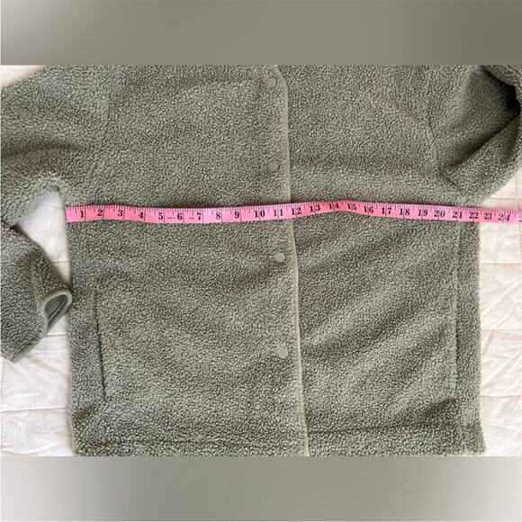 Joie Sage Green Boucle Sherpa Teddy Fleece Lined  Button Down Jacket - Medium - Picture 6 of 9